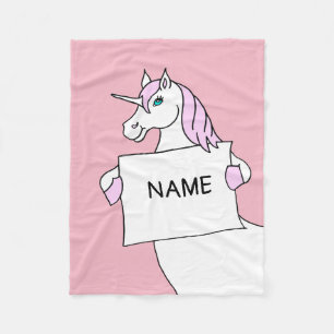 Manta Polar Personalizado dulce Unicornio con Rótulo