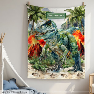 Manta Polar Personalizado el nombre completo de T-Rex Blanket