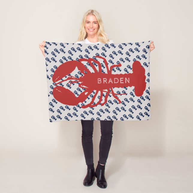 Manta Polar Personalizado el nombre del niño lobo rojo (In situ)