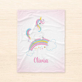 Manta Polar Personalizado el unicornio arcoiris mágico rosa