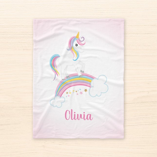 Manta Polar Personalizado el unicornio arcoiris mágico rosa (Subido por el creador)