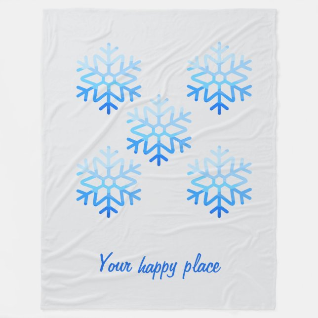 Manta Polar Personalizado Elegante Minimalista Geometric Snowf (Anverso)