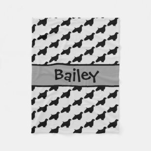 Manta Polar Personalizado English Springer Spaniel Dog Silhoue