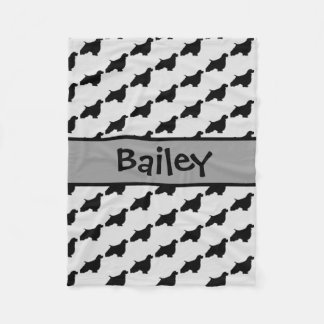 Manta Polar Personalizado English Springer Spaniel Dog Silhoue