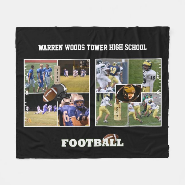 Manta Polar Personalizado Escuela de Collage de fotos Horizont (Frente (Horizontal))