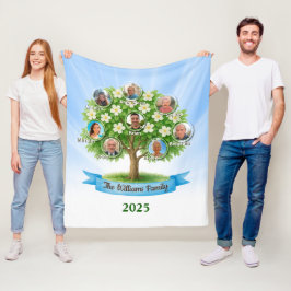 Manta Polar Personalizado Familia Árbol Foto Nombres Herencia 