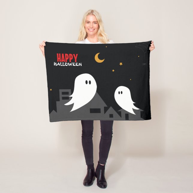 Manta Polar Personalizado fantasmal de Halloween (In situ)