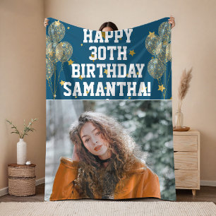 Manta Polar Personalizado Feliz 30 aniversario Fleece Blanket