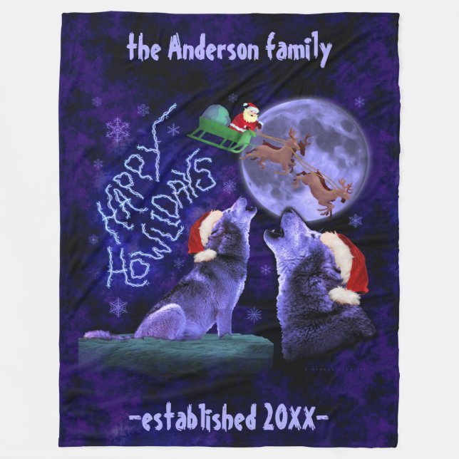 Manta Polar Personalizado feliz de Howlidays el | del navidad (Anverso)
