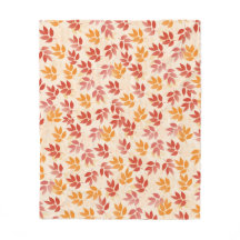 Personalizado Fleece Blanket Autums Leaves Pattern