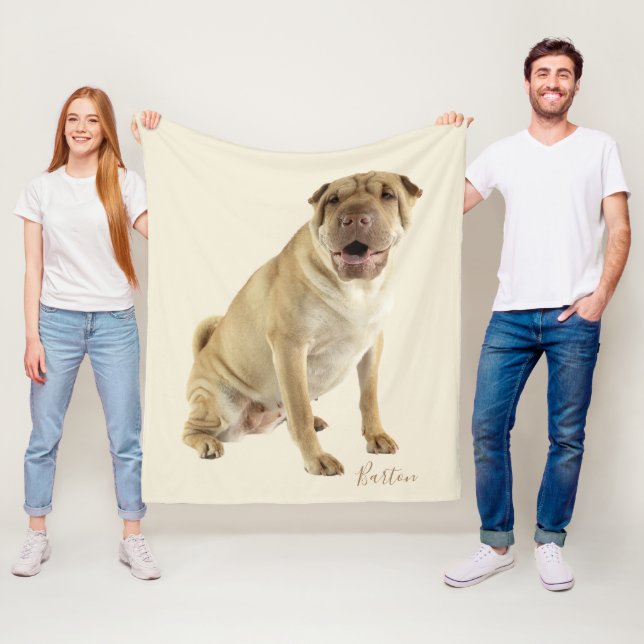 Manta Polar Personalizado fotográfico de Shar Pei Dog Dad (In situ)