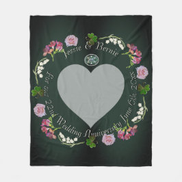 Manta Polar Personalizado fotográfico Floral Heart Boda Aniver