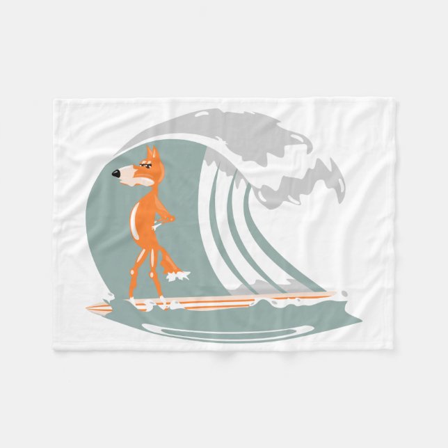 Manta Polar Personalizado Fox en Surfboard (Frente (Horizontal))