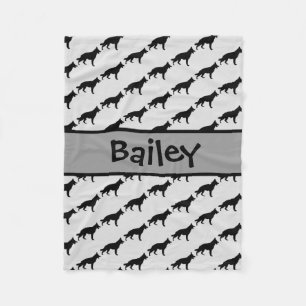 Manta Polar Personalizado German Shepherd Dog Silhouette