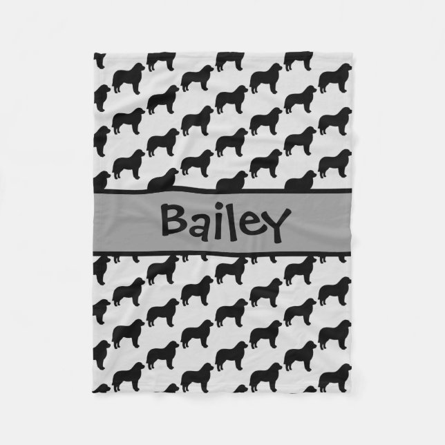 Manta Polar Personalizado Gran Pirineo Perro Silhouette (Anverso)