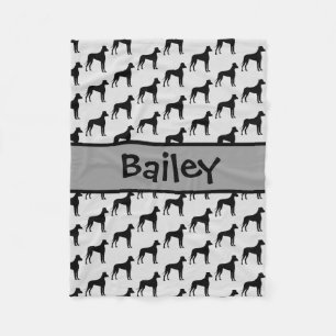 Manta Polar Personalizado Great Dane Dog Silhouette