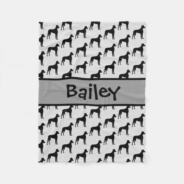 Manta Polar Personalizado Great Dane Dog Silhouette (Anverso)