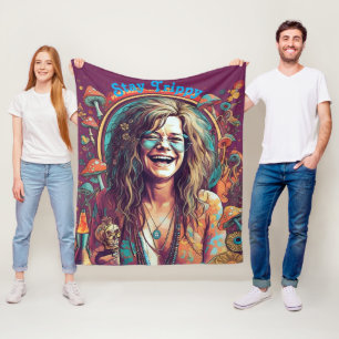 Manta Polar Personalizado Hippie Boho Stay Trippy Vibes Person