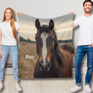 Manta Polar Personalizado Horse Lover Fleece Blankets Cowgirl 