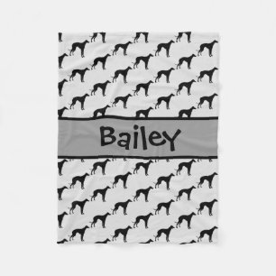 Manta Polar Personalizado italiano Greyhound Dog Silhouette
