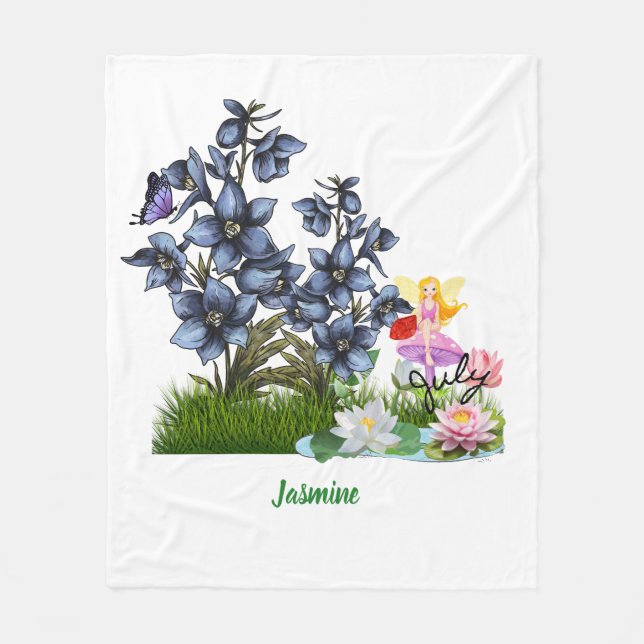 Manta Polar Personalizado Julio Flowers & Stone Fleece Blanket (Anverso)