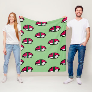 Manta Polar Personalizado Kawaii Sushi, Arroz de Pescado y Alg