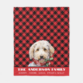 Manta Polar Personalizado Labradoodle Familia Navidades de esc