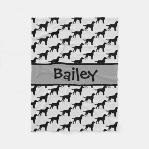 Manta Polar Personalizado Labrador Recuperador Perro Silhouett