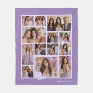 Manta Polar Personalizado Lavender 14 Foto Keepsake Quinceañer