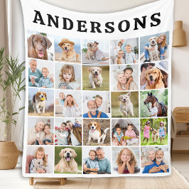 Manta Polar Personalizado lindo 25 fotos Collage Mascotas fami