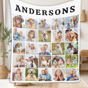 Manta Polar Personalizado lindo 25 fotos Collage Mascotas fami