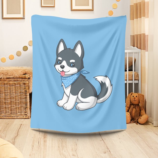 Manta Polar Personalizado lindo Husky Perro de Cachorro (Subido por el creador)