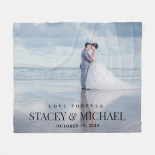 Manta Polar Personalizado Love Forever Photo Boda