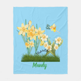 Manta Polar Personalizado Marcha Flores de Nacimiento y Piedra