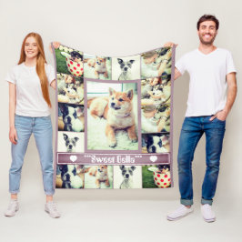 Manta Polar Personalizado mascota de texto de collage de fotos