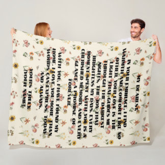 Manta Polar Personalizado Mensaje especial Floral floral dibuj