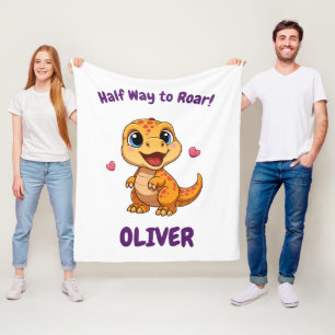 Manta Polar Personalizado Mitad de camino al primer cumpleaños