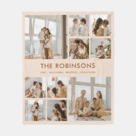 Manta Polar Personalizado moderno Nombre de familia 10 Collage