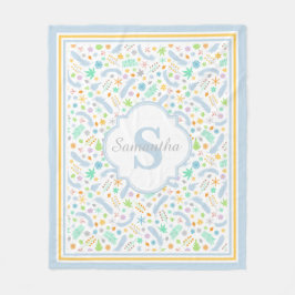 Manta Polar Personalizado Monograma Chica Fleece Blanket, Medi