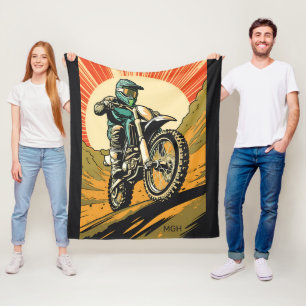 Manta Polar Personalizado Monograma Motocross