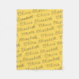 Manta Polar Personalizado Mustard Yellow Personalized Baby Gir