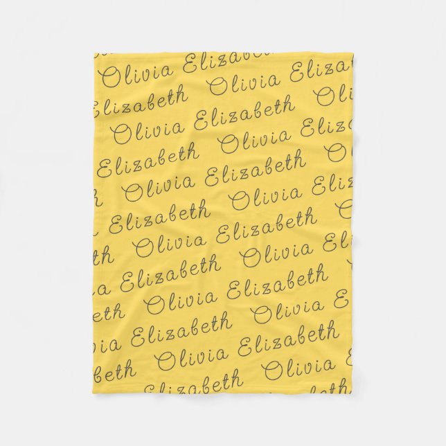 Manta Polar Personalizado Mustard Yellow Personalized Baby Gir (Anverso)
