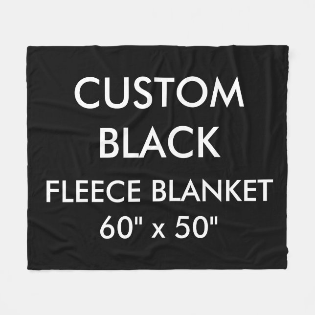 Manta Polar Personalizado NEGRO Personalizado: 60" x 50" (Frente (Horizontal))