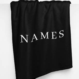 Manta Polar Personalizado negro simple Añadir su nombre elegan
