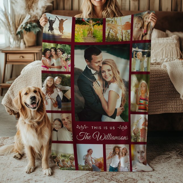 Manta Polar Personalizado Nombre de familia Collage de fotos B (Subido por el creador)