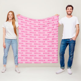 Manta Polar Personalizado Nombre de prefijo Blanco Rosa