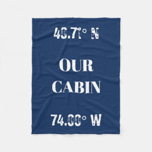 Manta Polar Personalizado Nuestra Cabina Coordenadas Fleece Bl