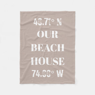 Manta Polar Personalizado Nuestras Coordenadas Beach House