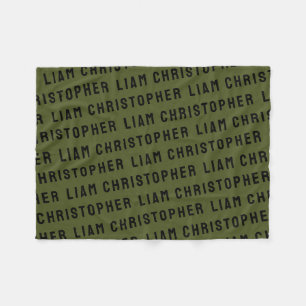 Manta Polar Personalizado Olive Green Nombre personalizado Bab