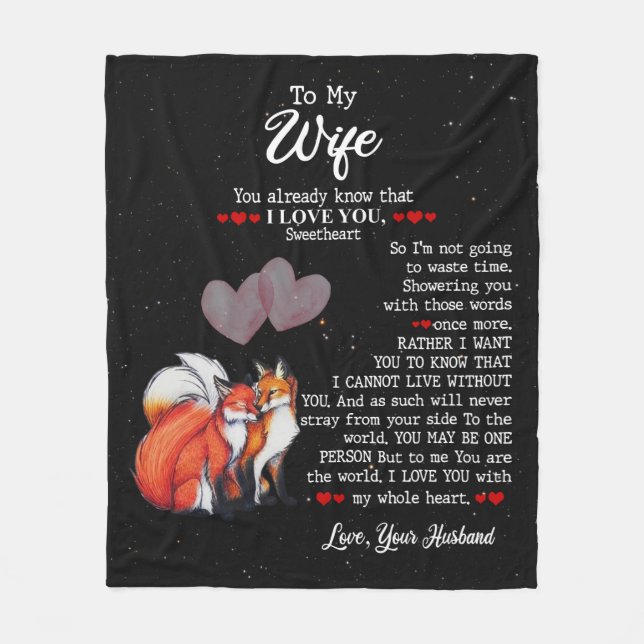 Manta Polar Personalizado Para Mi Esposa (Anverso)